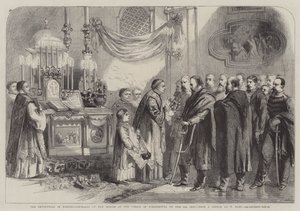 ナポリ革命、8日にピエディグロッタの聖母の神社でガリバルディ 作： Thomas Nast